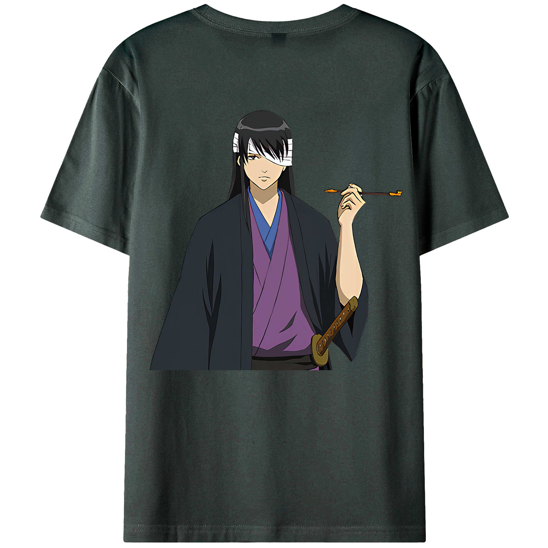 （画像用） ぎんたま 坂田銀時（さかたぎんとき） 神楽 志村新八（しむら しんぱち） GINTAMA Sakata Gintoki Kagura Shimura Shinpachi 綿100％ メンズ半袖Tシャツ（バックプリント） 通気性